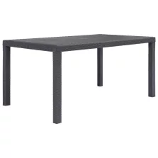   vidaXL barna rattan hatású műanyag kerti asztal 150 x 90 x 72 cm