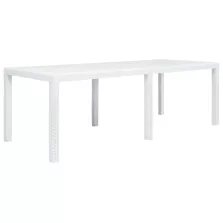   vidaXL fehér rattan hatású műanyag kerti asztal 220 x 90 x 72 cm