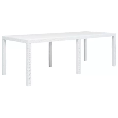 vidaXL fehér rattan hatású műanyag kerti asztal 220 x 90 x 72 cm
