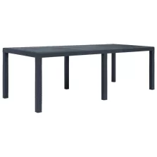   vidaXL antracit rattan hatású műanyag kerti asztal 220 x 90 x 72 cm