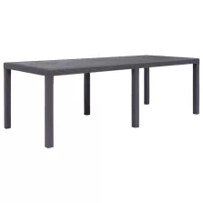   vidaXL barna rattan küllemű műanyag kerti asztal 220 x 90 x 72 cm