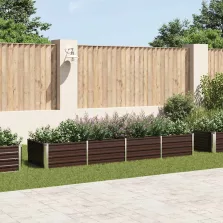   vidaXL barna horganyzott acél kerti magaságyás 320 x 80 x 45 cm