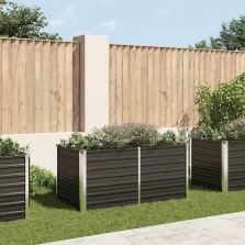   vidaXL antracitszürke horganyzott acél kerti magaságyás 160x80x77 cm