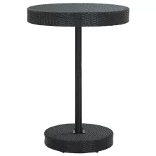 vidaXL fekete polyrattan kerti asztal 75,5 x 106 cm