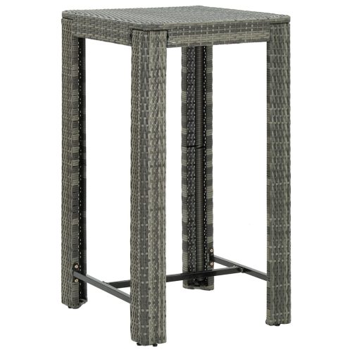 vidaXL szürke polyrattan kerti bárasztal 60,5 x 60,5 x 110,5 cm