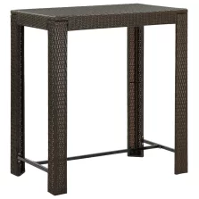   vidaXL barna polyrattan kerti bárasztal 100 x 60,5 x 110,5 cm