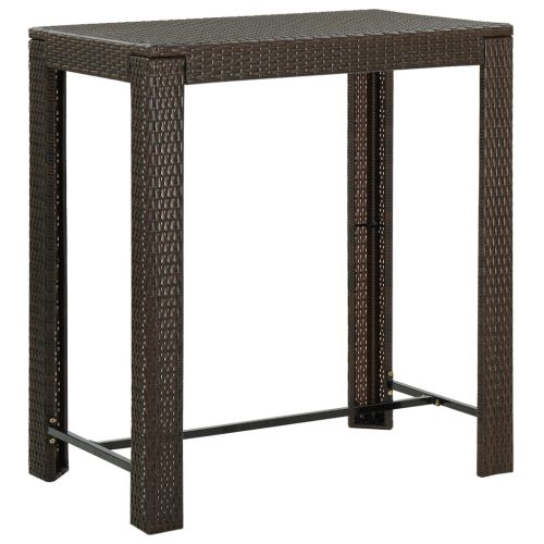 vidaXL barna polyrattan kerti bárasztal 100 x 60,5 x 110,5 cm