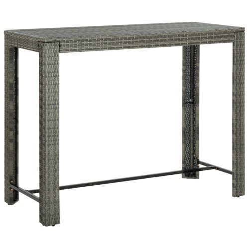 vidaXL szürke polyrattan kerti bárasztal 140,5 x 60,5 x 110,5 cm