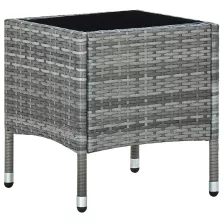 vidaXL szürke polyrattan kerti asztal 40 x 40 x 45 cm