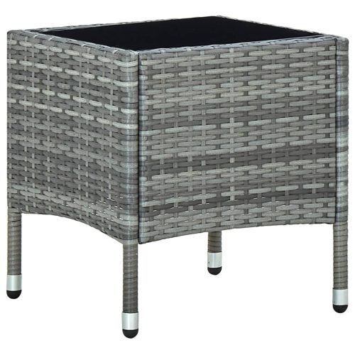 vidaXL szürke polyrattan kerti asztal 40 x 40 x 45 cm