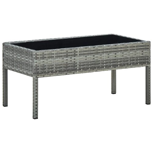 vidaXL szürke polyrattan kerti asztal 75 x 40 x 37 cm