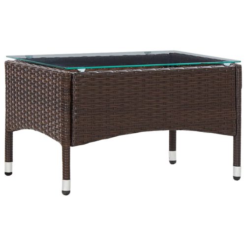 vidaXL barna polyrattan dohányzóasztal 60 x 40 x 36 cm