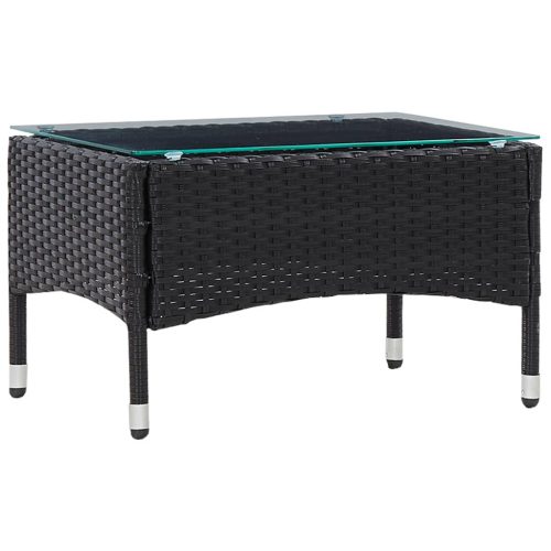 vidaXL fekete polyrattan dohányzóasztal 60 x 40 x 36 cm