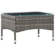 vidaXL szürke polyrattan dohányzóasztal 60 x 40 x 36 cm
