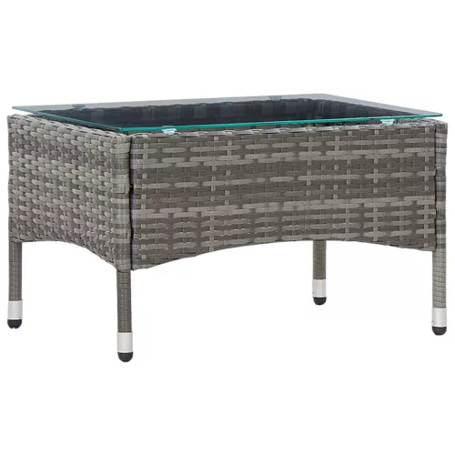 vidaXL szürke polyrattan dohányzóasztal 60 x 40 x 36 cm