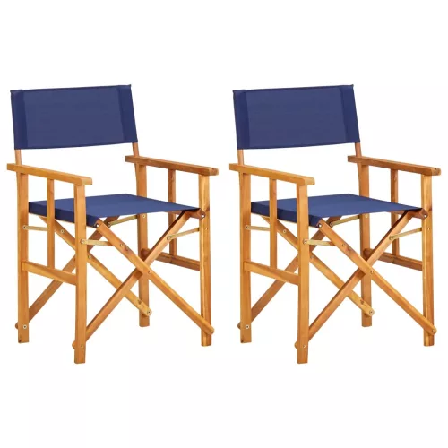 vidaXL 2 db kék tömör akácfa rendezői szék