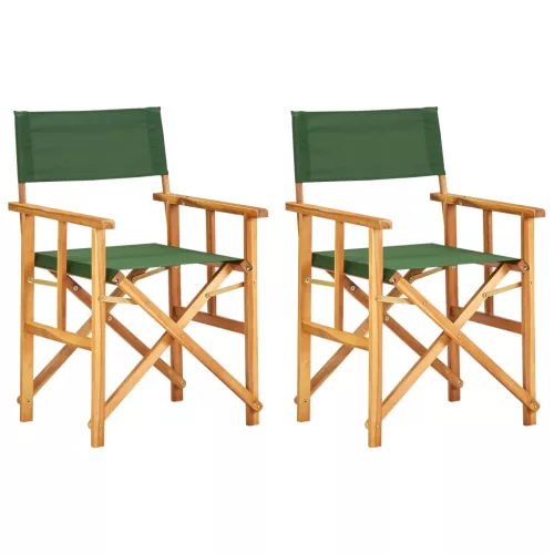 vidaXL 2 db zöld tömör akácfa rendezői szék