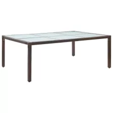   vidaXL barna polyrattan kültéri étkezőasztal 200 x 150 x 74 cm