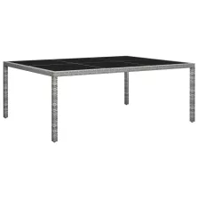   vidaXL szürke polyrattan kültéri étkezőasztal 200 x 150 x 74 cm