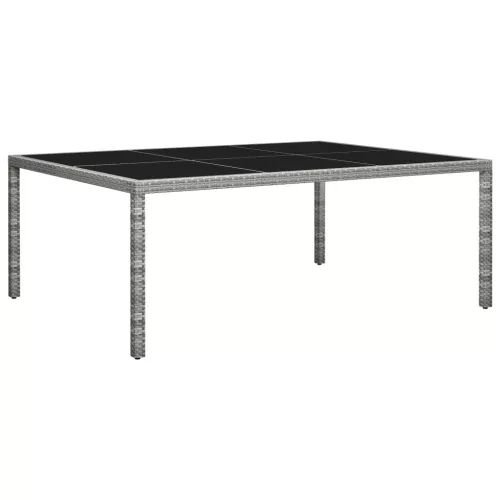 vidaXL szürke polyrattan kültéri étkezőasztal 200 x 150 x 74 cm