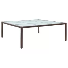   vidaXL barna polyrattan kerti étkezőasztal 200 x 200 x 74 cm