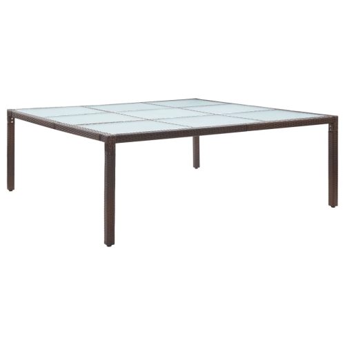 vidaXL barna polyrattan kerti étkezőasztal 200 x 200 x 74 cm