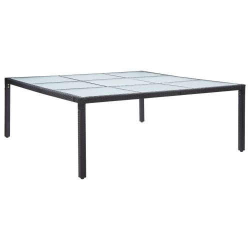 vidaXL fekete polyrattan kerti étkezőasztal 200 x 200 x 74 cm