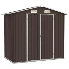   vidaXL barna horganyzott acél kerti fészer 205 x 129 x 183 cm