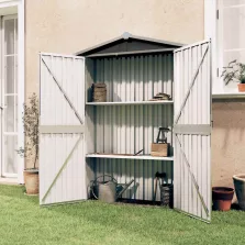   vidaXL antracitszürke horganyzott acél kerti fészer 116x45x175 cm