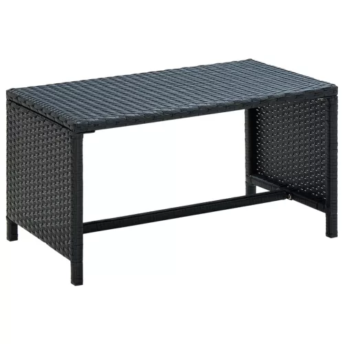 vidaXL fekete polyrattan dohányzóasztal 70 x 40 x 38 cm
