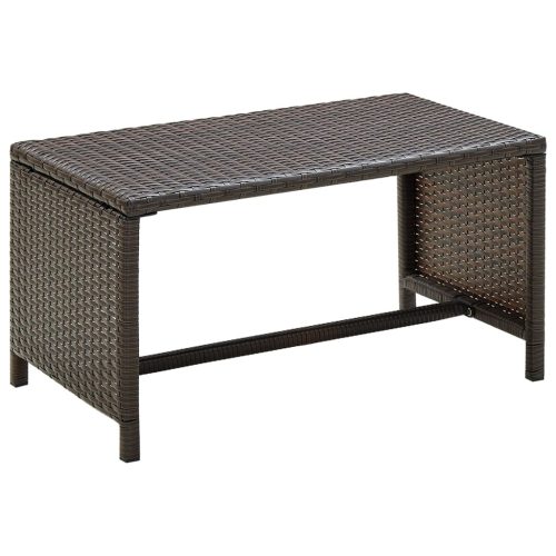 vidaXL barna polyrattan dohányzóasztal 70 x 40 x 38 cm