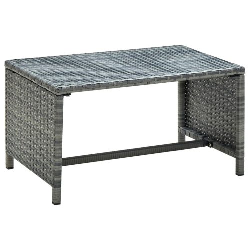 vidaXL antracitszürke polyrattan dohányzóasztal 70 x 40 x 38 cm