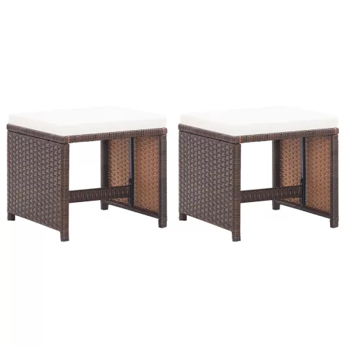 vidaXL 2 db barna polyrattan kerti ülőke párnával