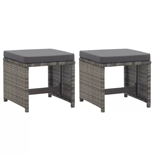vidaXL 2 db antracitszürke polyrattan kerti ülőke párnával