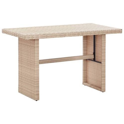 vidaXL bézs polyrattan kerti asztal 110 x 60 x 67 cm