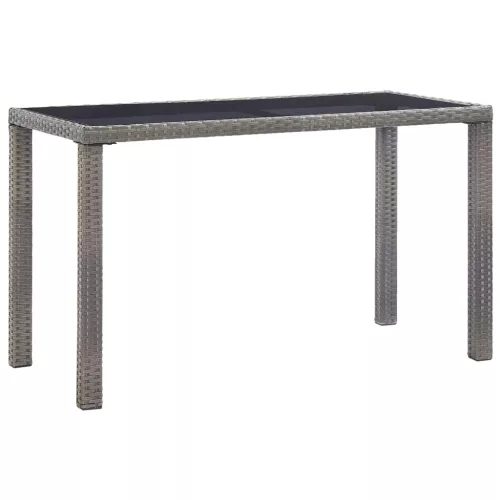 vidaXL antracitszürke polyrattan kerti asztal 123 x 60 x 74 cm