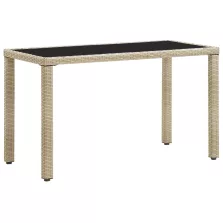vidaXL bézs polyrattan kerti asztal 123 x 60 x 74 cm