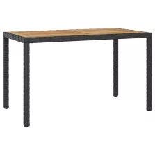   vidaXL fekete és barna tömör akácfa kerti asztal 123 x 60 x 74 cm