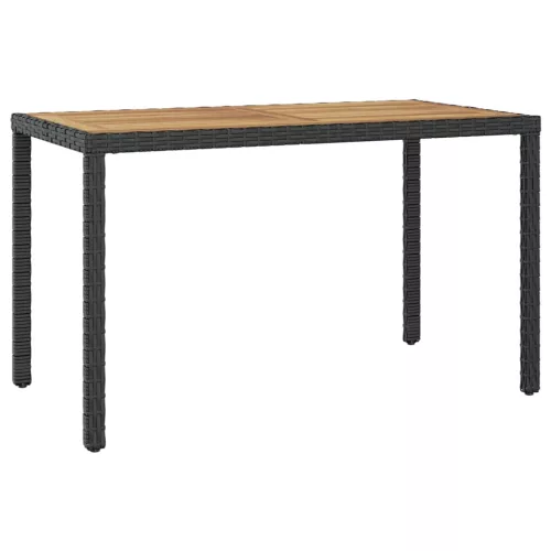 vidaXL fekete és barna tömör akácfa kerti asztal 123 x 60 x 74 cm