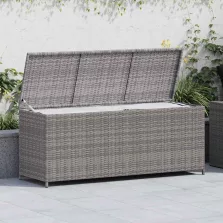   vidaXL szürke polyrattan kerti tárolóláda 150 x 50 x 60 cm