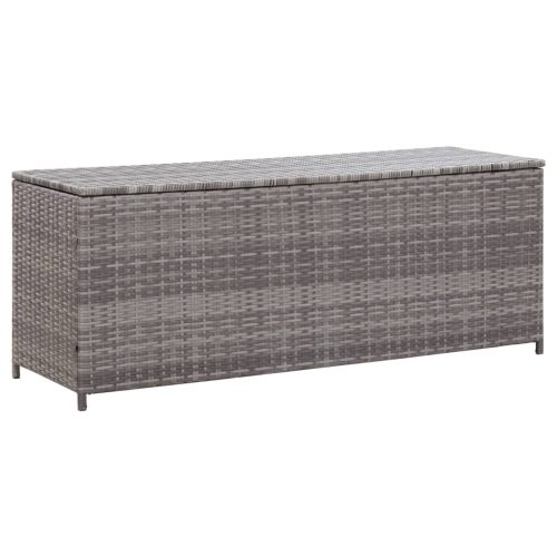 vidaXL szürke polyrattan kerti tárolóláda 150 x 50 x 60 cm