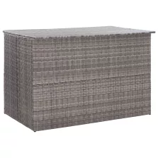   vidaXL szürke polyrattan kerti tárolóláda 150 x 100 x 100 cm