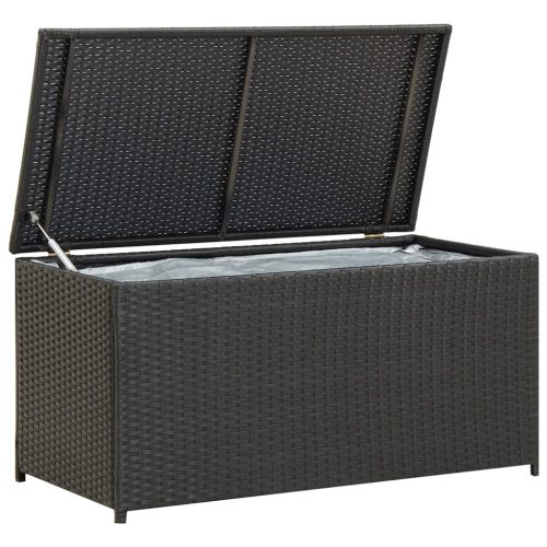 vidaXL fekete kerti polyrattan tárolóláda 100 x 50 x 50 cm