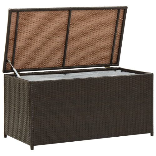 vidaXL barna kerti polyrattan tárolóláda 100 x 50 x 50 cm