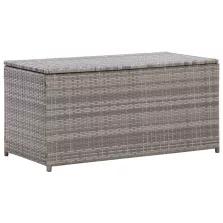   vidaXL szürke polyrattan kerti tárolóláda 100 x 50 x 50 cm