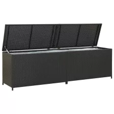   vidaXL fekete polyrattan kerti tárolóláda 200 x 50 x 60 cm