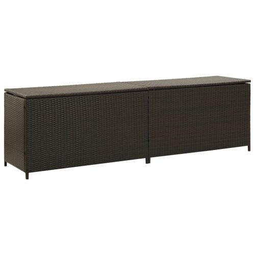 vidaXL barna kerti polyrattan tárolóláda 200 x 50 x 60 cm