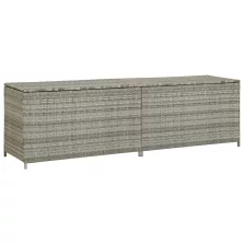   vidaXL szürke polyrattan kerti tárolóláda 200 x 50 x 60 cm