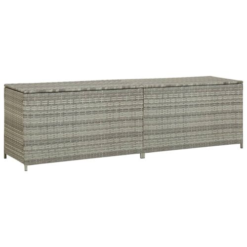 vidaXL szürke kerti polyrattan tárolóláda 200 x 50 x 60 cm