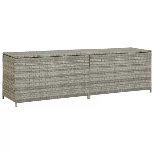 vidaXL szürke polyrattan kerti tárolóláda 200 x 50 x 60 cm